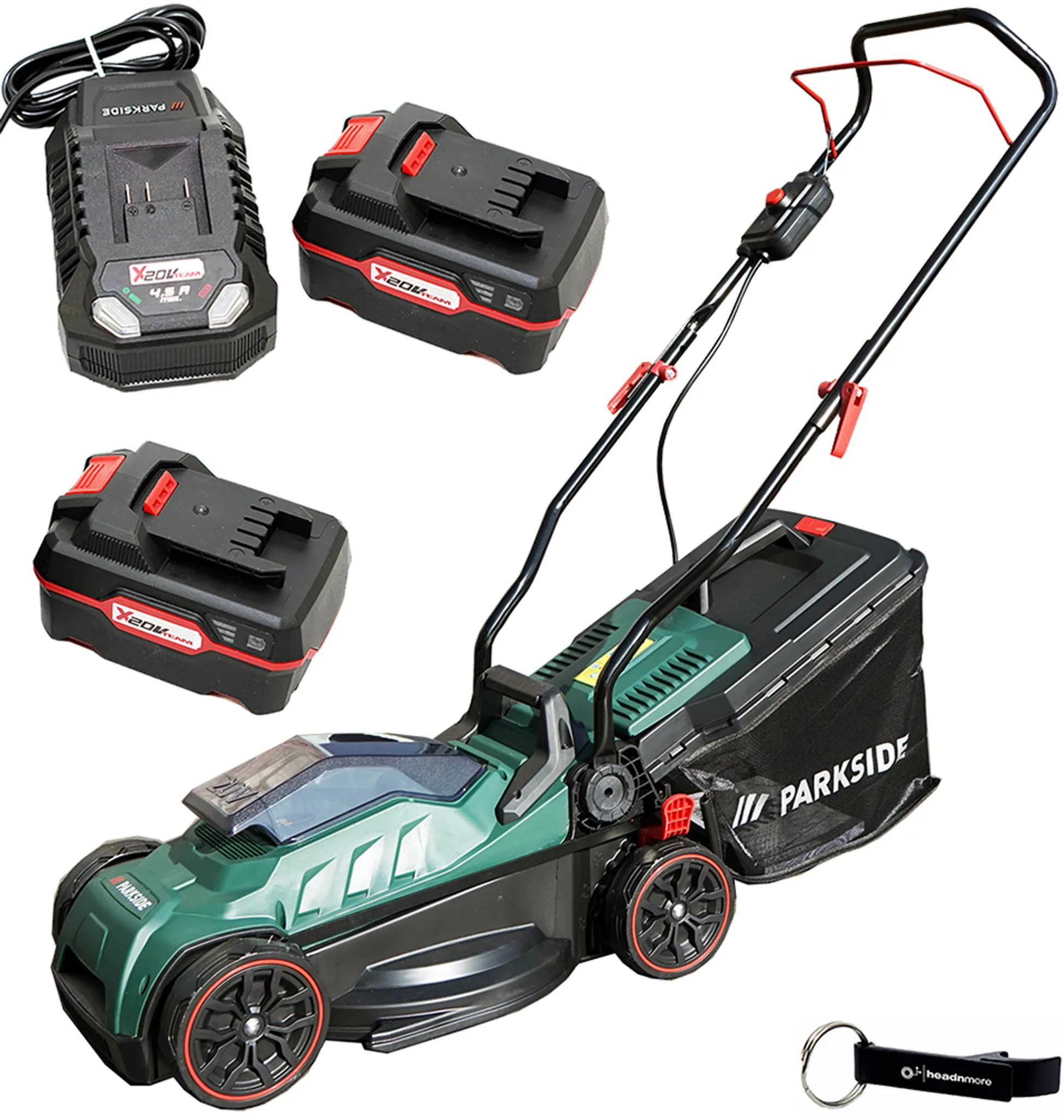 PARKSIDE® 20 V Akku-Rasenmäher inkl. 2 Akkus (4 Ah) und Ladegerät (4,5 A)