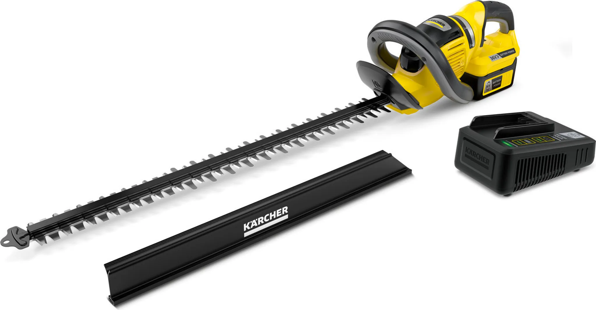 Kärcher Akku-Heckenschere HGE 36-60 Battery Set, 36V, 60cm Klingenlänge, Akku