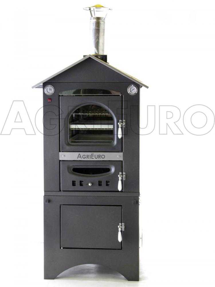 AgriEuro Medius 80 EXT - Holzbackofen für draußen aus Edelstahl - Umluftbackofen