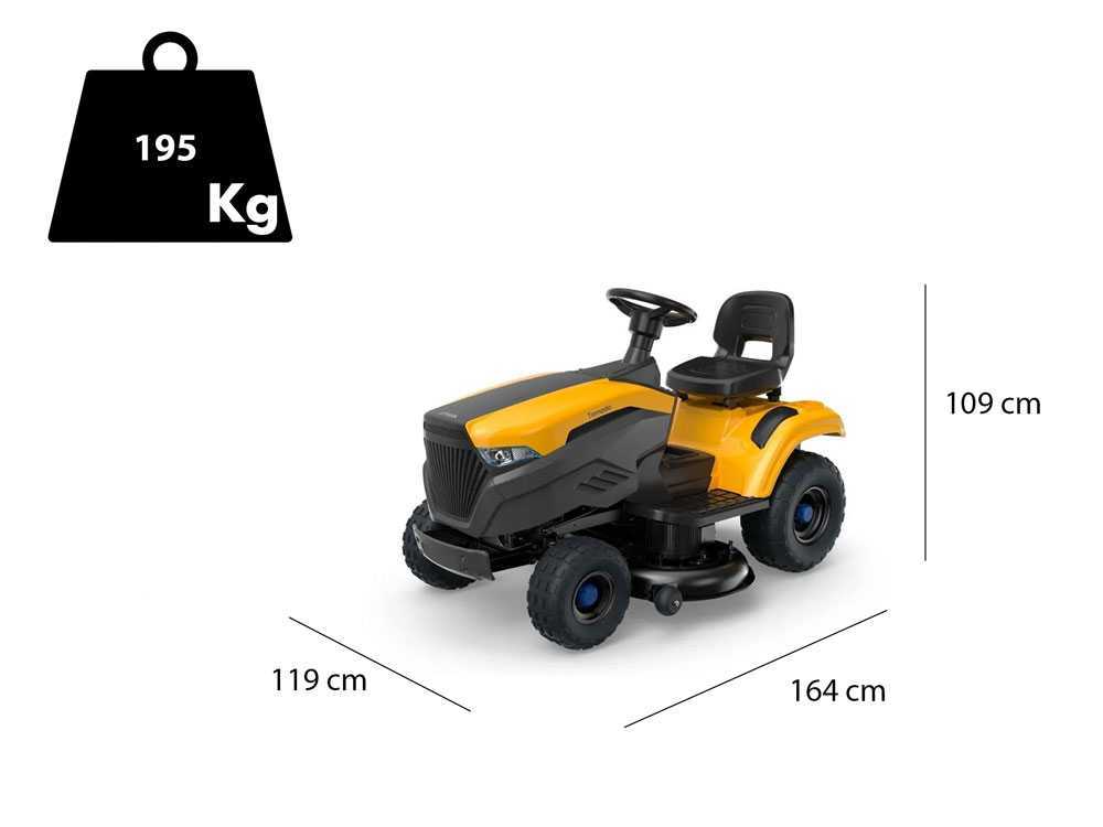 Akku-Rasentraktor Stiga Tornado 7108e - 48V/64Ah Akku-Elektromotor - Seitenauswurf