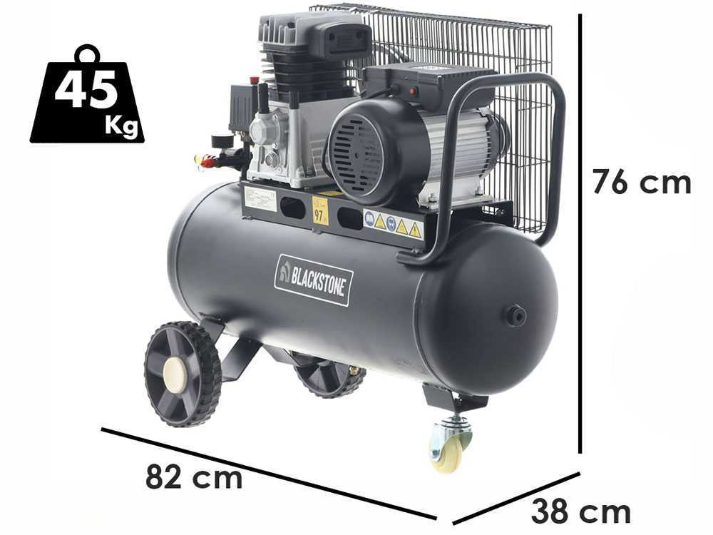 BlackStone B-LBC 50-20 - Elektrischer Luftkompressor - Motor 2 PS - 50 Liter - Mit Riemenantrieb