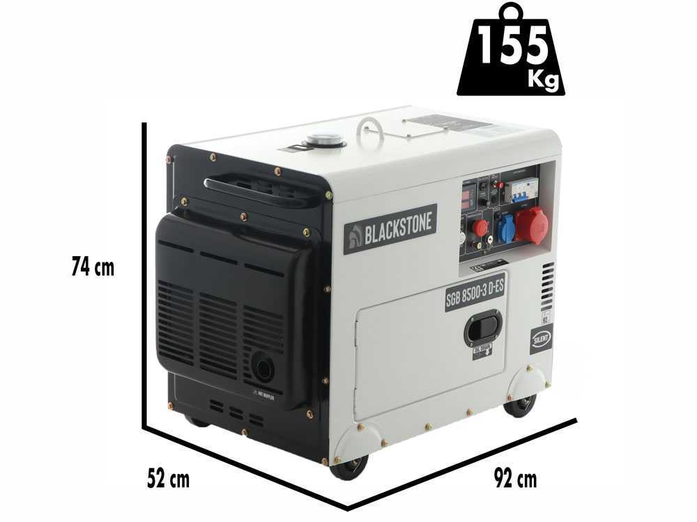 Blackstone SGB 8500-3 D-ES - Leiser Diesel-Stromerzeuger mit AVR-Regelung 6.3 kW - Dauerleistung 6 kW - 400V