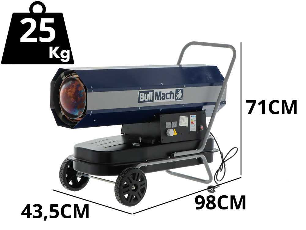 BullMach BM-DDH 60 - Diesel-Heizkanone - direkte Verbrennung - mit Rädern - 60kW