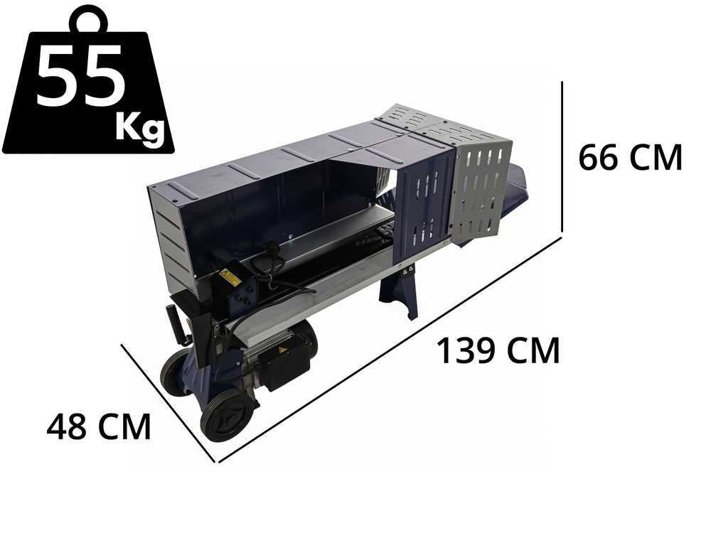 BullMach BM-LS-E 5 H - Liegender Holzspalter 2in1 - mit Elektromotor - Spaltkraft 5 T