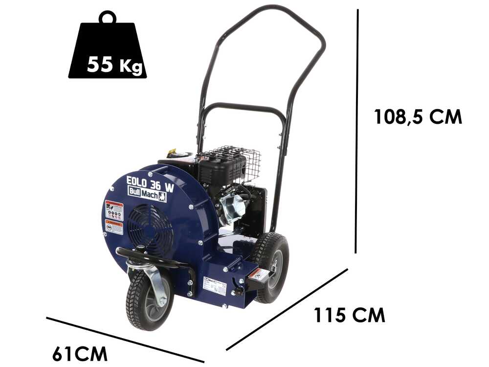 BullMach EOLO 36W - Benzin-Laubbläser auf Räder -  Rato 7 PS