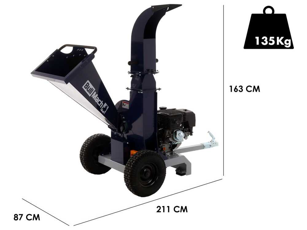 BullMach ZEUS 120 LE - Professioneller Benzinhäcksler  - Benzinmotor 15 PS mit E-Starter