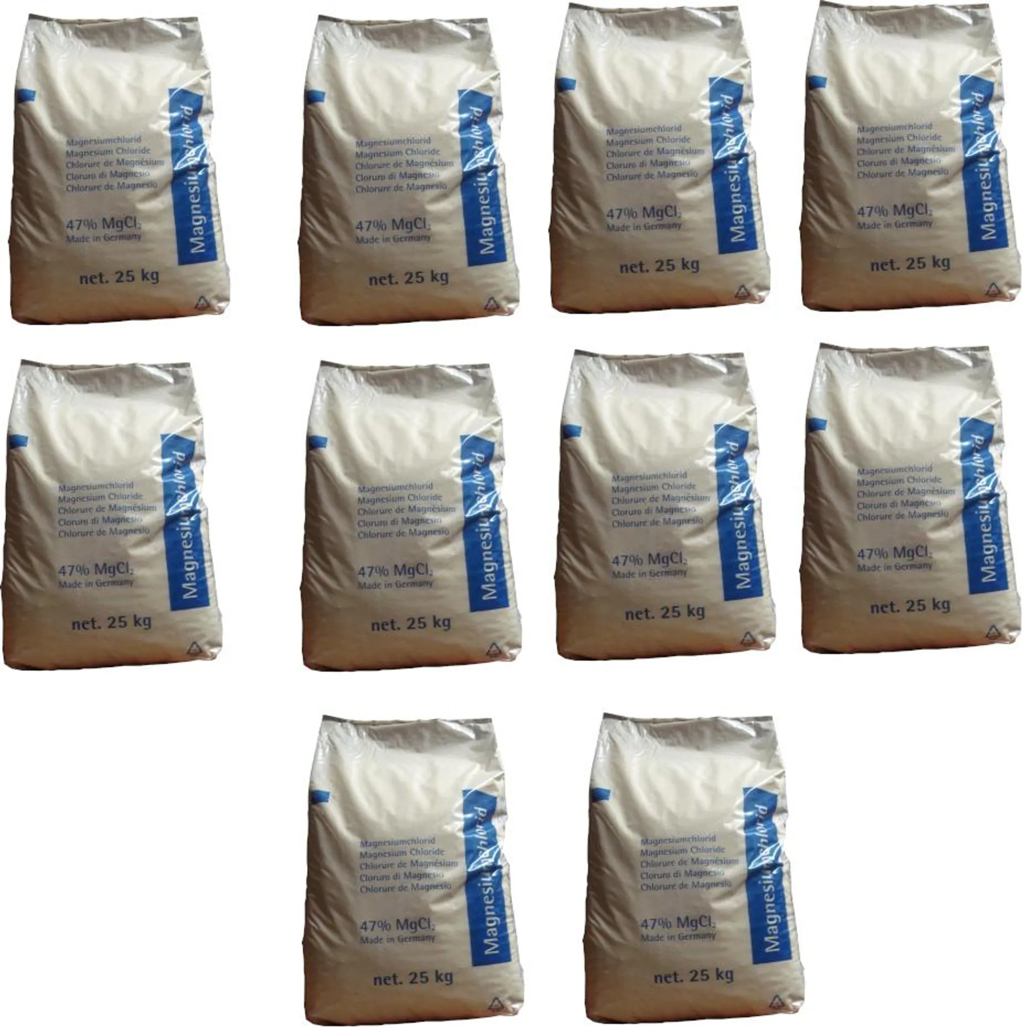 Magnesiumchlorid 10x25kg 47% MgCl2 Entstaubungsmittel Frostschutzmittel
