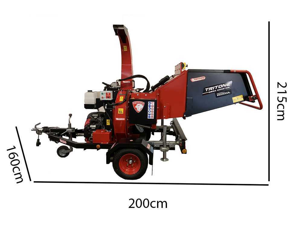 Ceccato Tritone Mega Monster - Profi Häcksler auf Wagen - Honda Motor GX 690