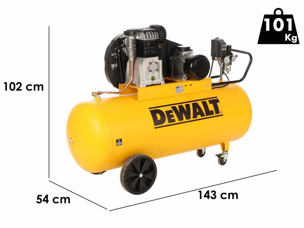 DeWalt DXCMB3T201HE - Dreiphasiger elektrischer Kompressor mit Riemenantrieb - Motor 3 PS – 200 lt