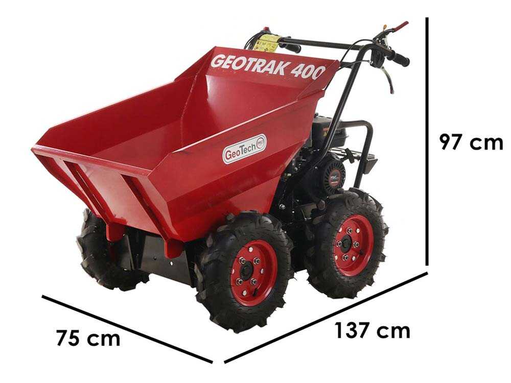 GeoTech Pro GEOTRAK 400 - Motorschubkarre - Kippmulde 400 kg - Allradantrieb