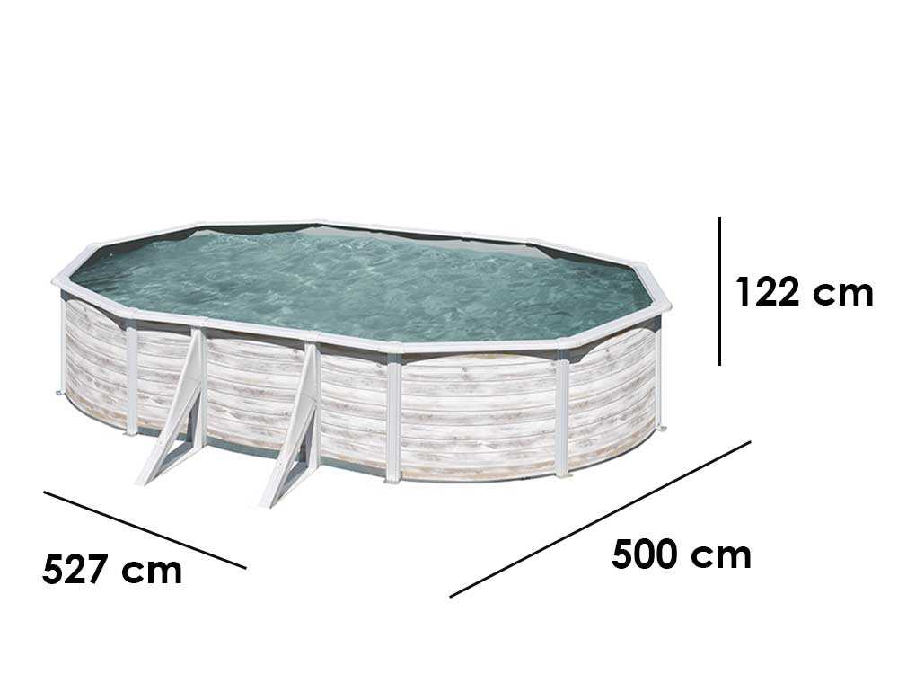 Gre Finlandia Oval 500x300x120cm - Stahlwandbecken