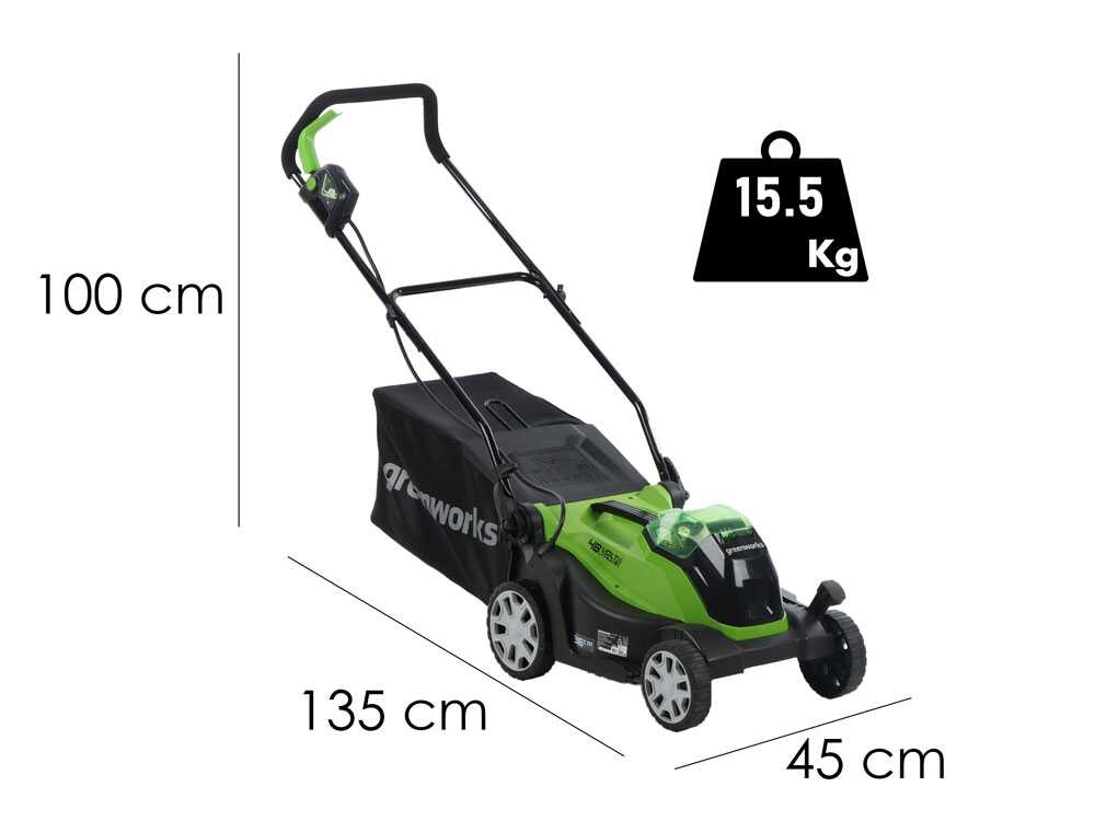 Greenworks G48LM36K2 - Akku-Rasenmäher - 48V/2Ah - Schnittbreite 36 cm