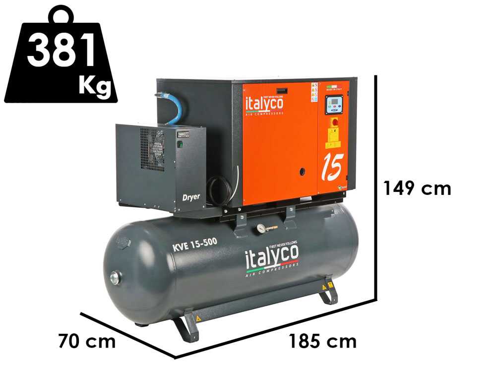 Italyco KVE 15/500 Premium - Schraubenkompressor - max. Druck 10 bar