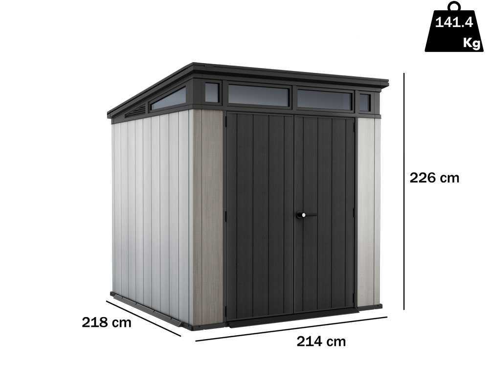 Keter Artisan grau - Gartenhaus - Mit Doppeltür - 214x218x226 cm