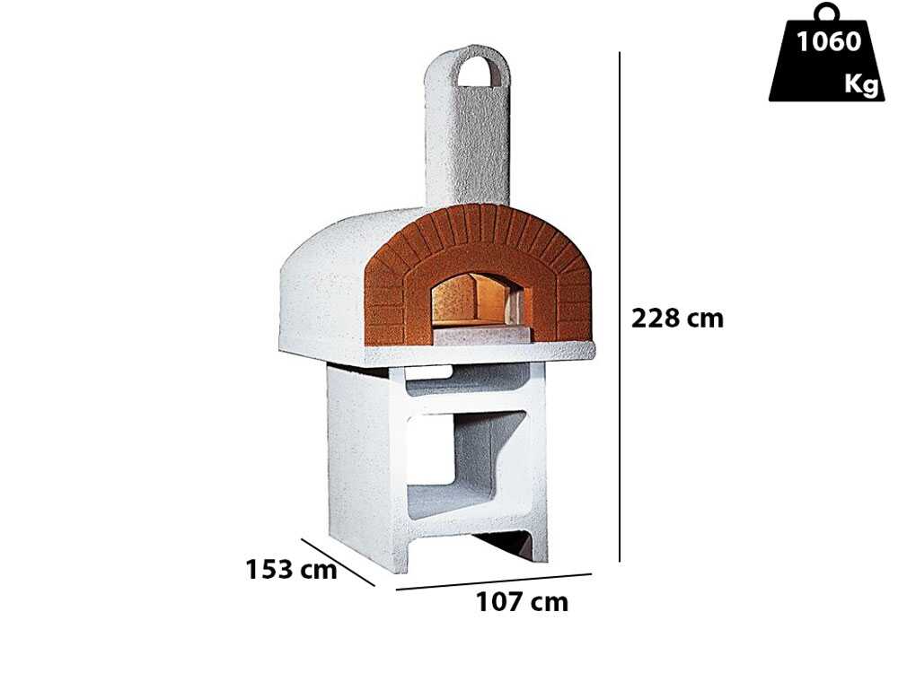 Linea VZ Pozzuoli - Garten-Holzbackofen mit Betonsockel  - Backraum 72x105 cm