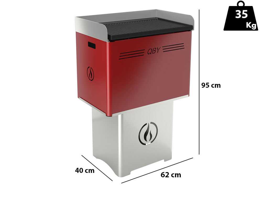 Linea VZ QBY - Tragbarer Pelletgrill mit Pyrolyse-Technologie - rot
