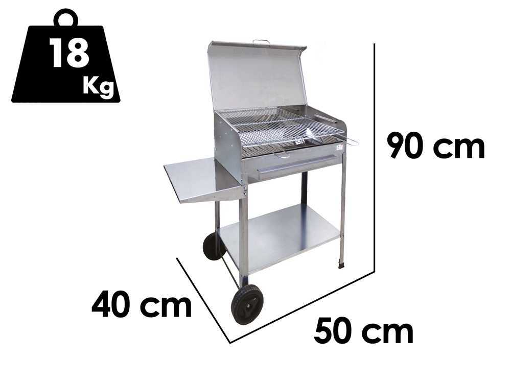 Mille Achille Small - Handgefertigter Holzkohlegrill aus Edelstahl - 47,5x37cm