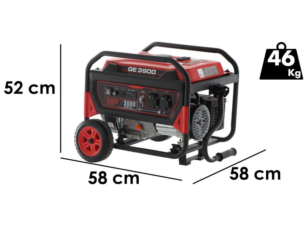 Mosa GE 3900 - Benzin-Stromerzeuger auf Rädern 3.3 kW - Dauerleistung 3 kW - 230V