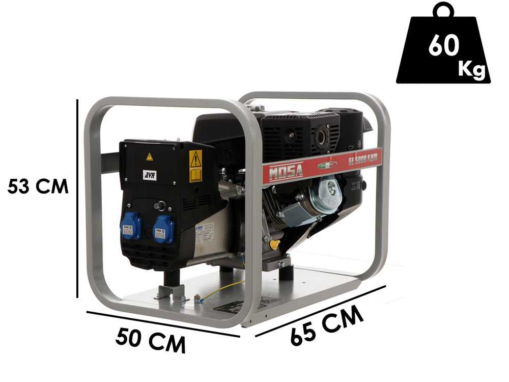MOSA GE 5000 KBM AVR - Benzin-Stromerzeuger mit AVR-Regelung 4.4 kW - Dauerleistung 3.6 kW  - 230V - Motor Kohler CP CH 395