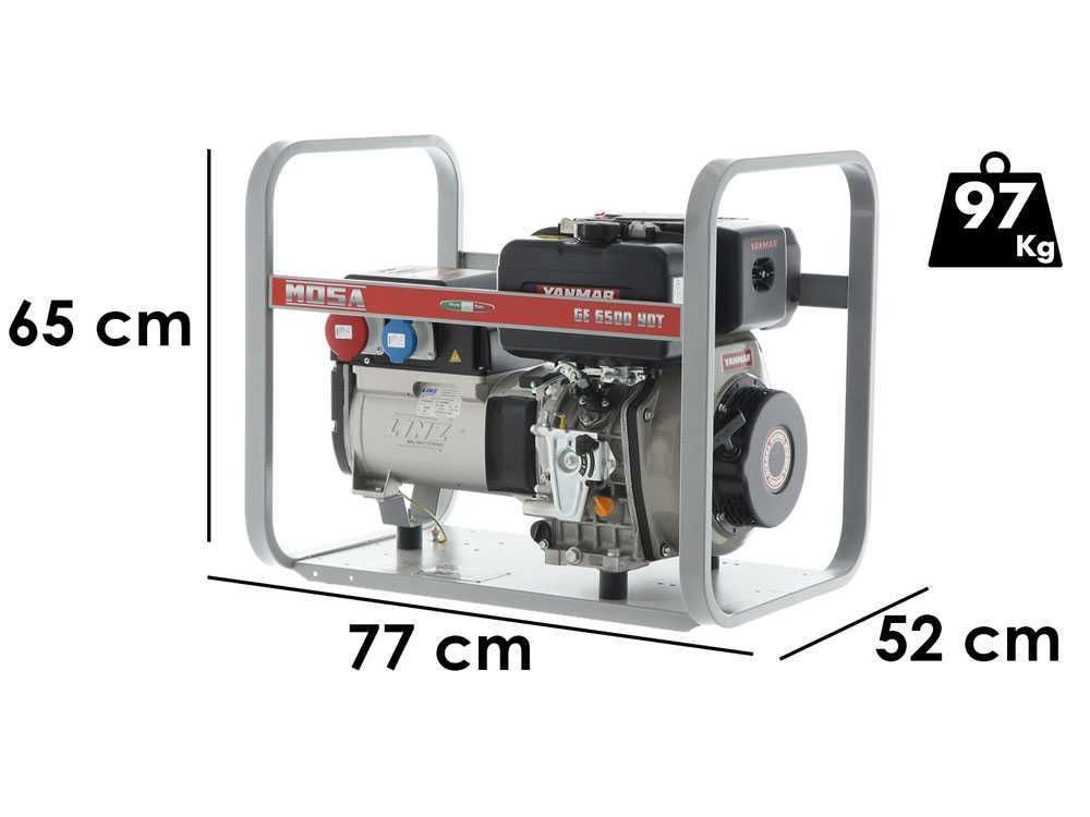 MOSA GE 6500 YDT - Diesel-Stromerzeuger 5.2 kW  - Dauerleistung 4.6 kW - 400V - Motor Yanmar L 100 N