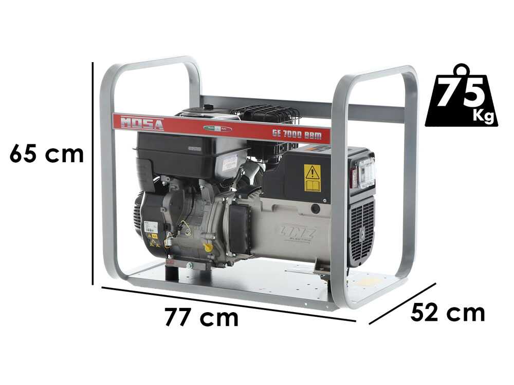MOSA GE 7000 BBM AVR - Benzin-Stromerzeuger mit AVR-Regelung - 6 kW - Dauerleistung 5 kW - 230V - Motor B&S XR2100
