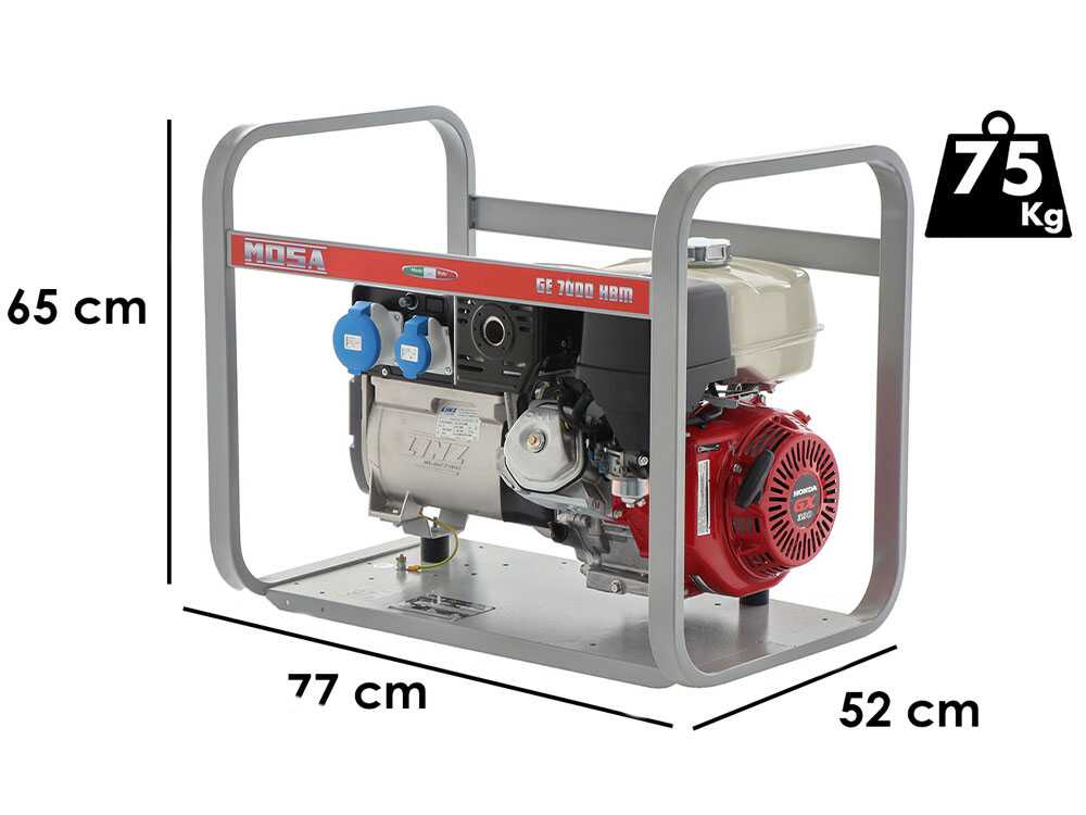 MOSA GE 7000 HBM - Stromerzeuger 6 KW einphasig  - Dauerleistung 5 kW - 230V - Honda Motor GX390