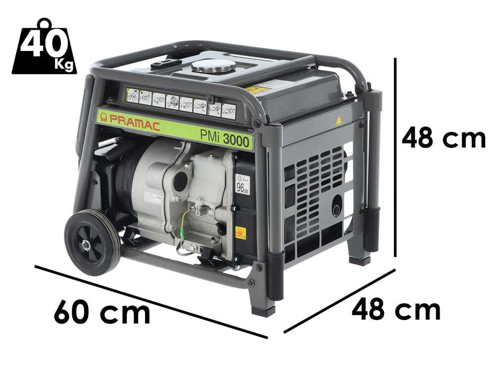 Pramac PMI3000 - Inverter-Stromerzeuger mit Rädern 3 kW - Dauerleistung 2.8 kW - 230V
