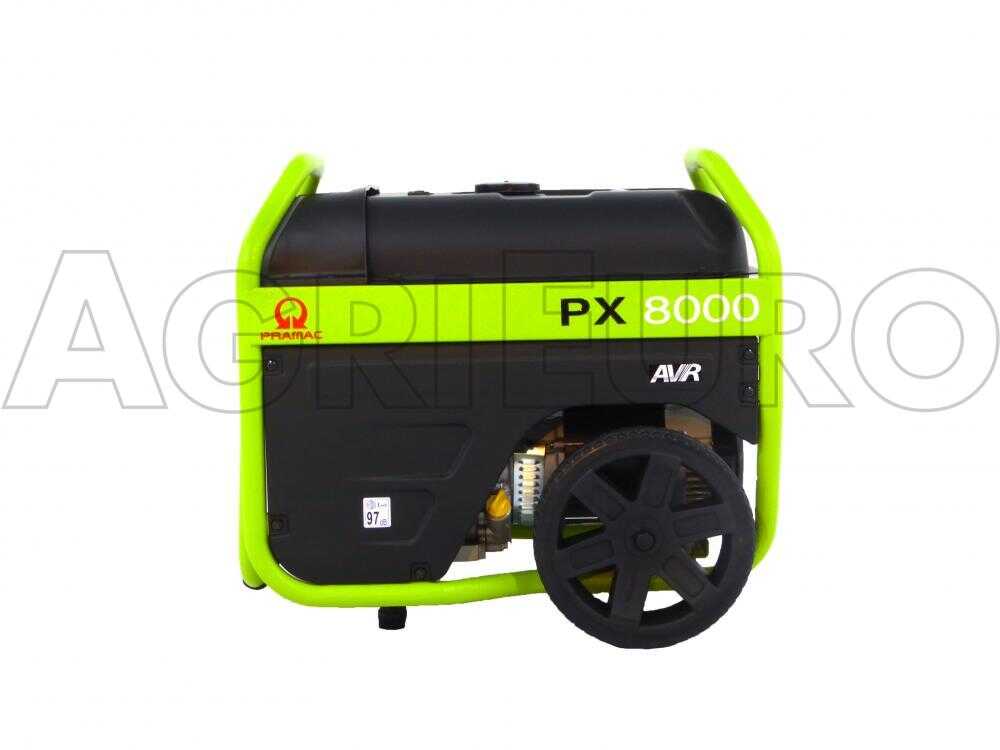 Pramac PX 8000 - Benzin-Stromerzeuger mit Rädern mit AVR-Regelung und Elektrostarter 5.4 kW - Dauerleistung 4.5 kW - 230V