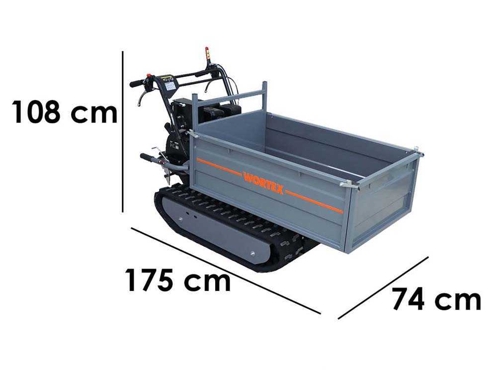 Raupendumper Wortex SFL 500-E - Mulde 500 kg - Elektrostarter