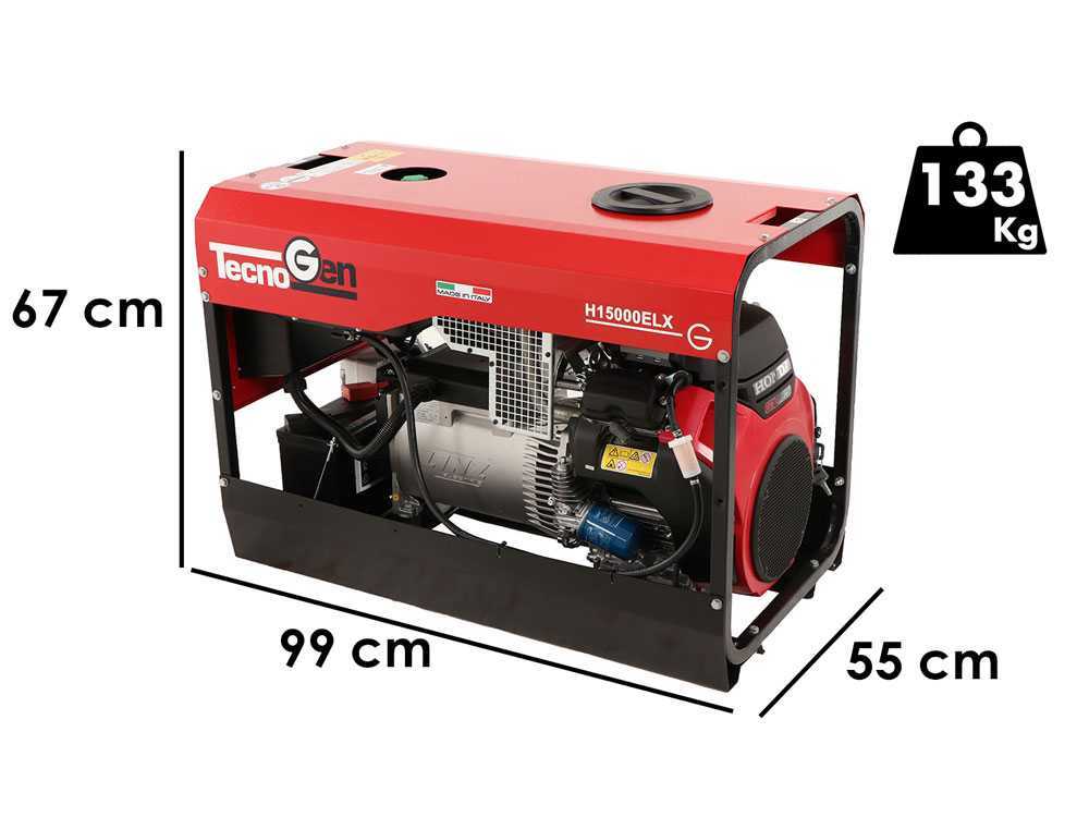 TecnoGen H15000ELX - Benzin-Stromerzeuger 10.4 kW - Dauerleistung 9.4 kW - 230V