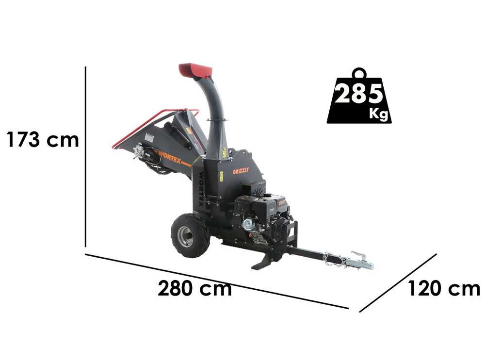 Wortex Grizzly - Häcksler mit Verbrennungsmotor - Loncin 420ccm mit Elektrostarter